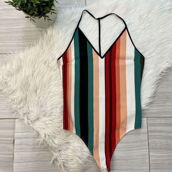 Striped Multicolor Bodysuit - Picture 1 of 8